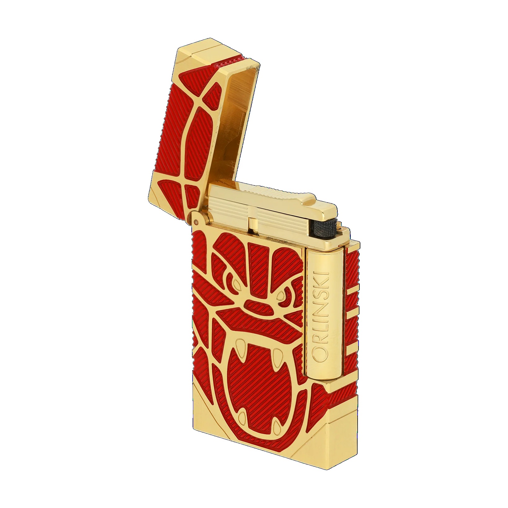 S.T. Dupont Ligne 2 Orlinski Brushed Red & Gold Lighter C16060